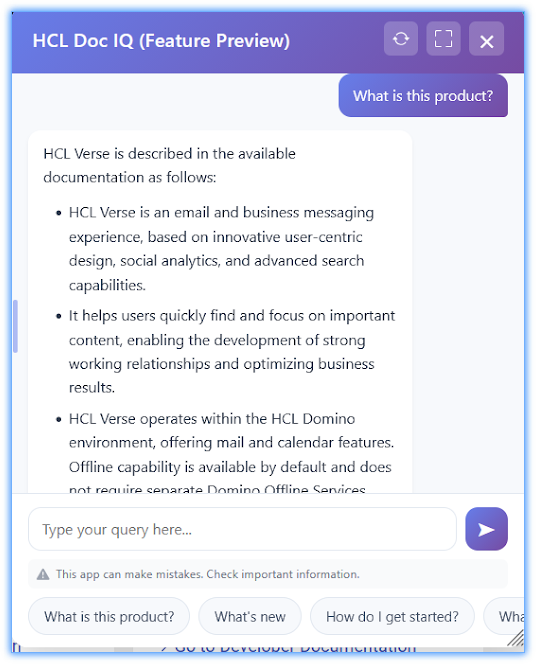 HCL Doc chat preview