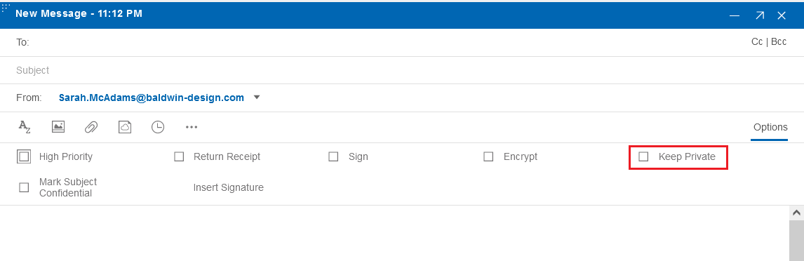Keep Private option for mail