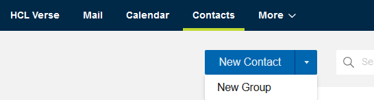 New Contact and New Group button from Contacts