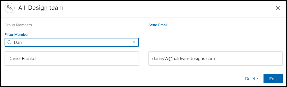 Filter member field added while viewing a group contact