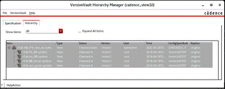 A list of cellviews that result from the specifications in the previous image.