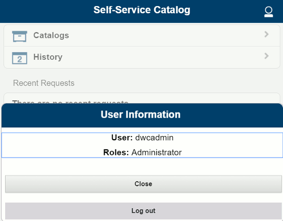 log out panel