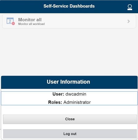 log out panel