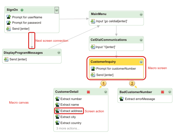 Visual Macro Editor design tab