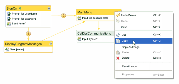 Copy screens example