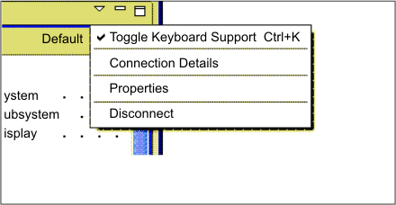 Disconnect on the transformation view menu