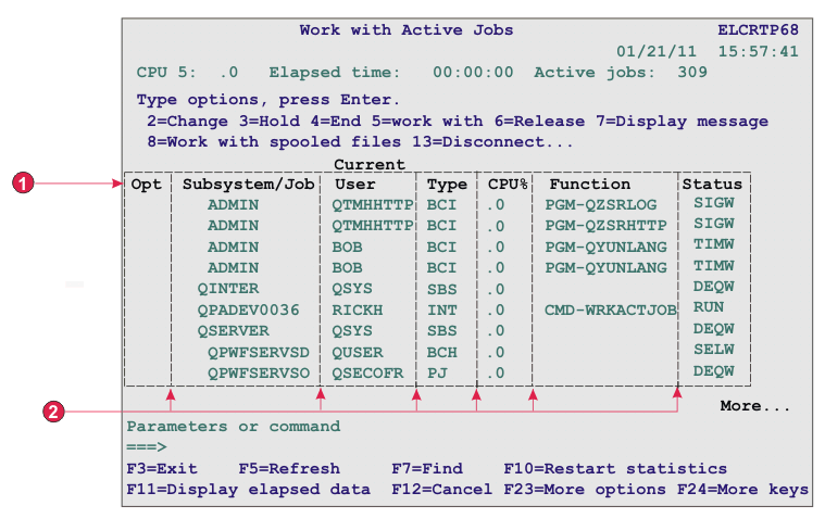 Example of table component