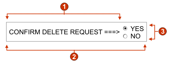 Example of data entry radio button widget