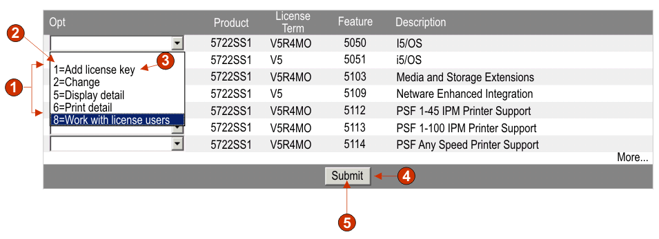 Example of subfile (drop-down) widget