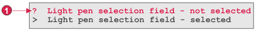 ライト・ペン (選択) コンポーネントの例