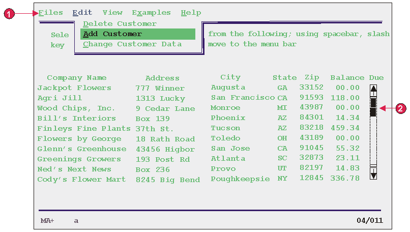 Example of ENPTUI components