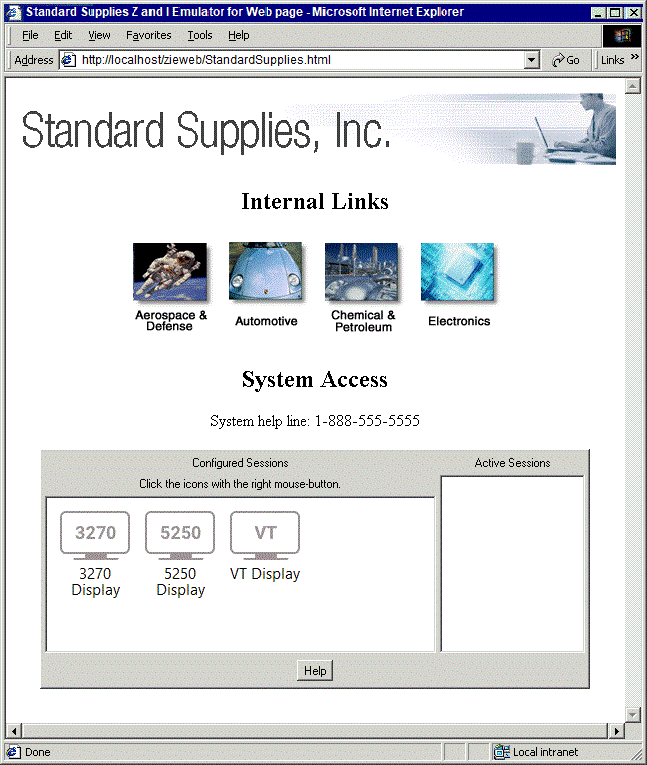 Desktop page with images as hyperlinks