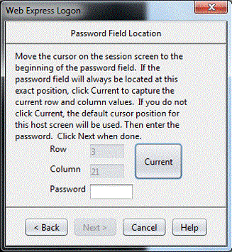 Password Field Location