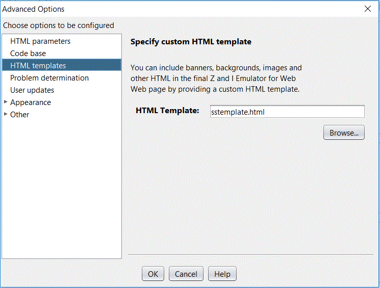 Advanced Options Other tab