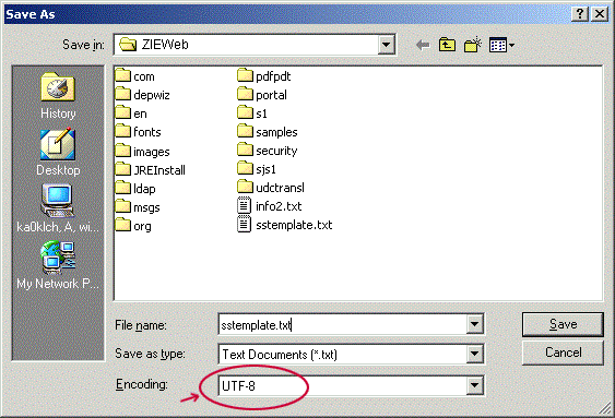 Notepad Save As message box